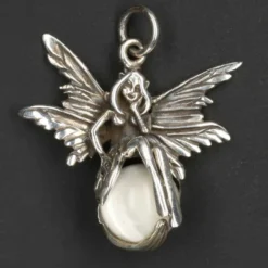 Elfe auf Kugel Schmuck Anhänger 925 Silber