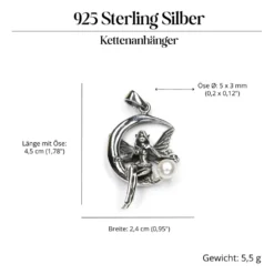 Elfe Schmuck Anhänger 925 Sterlingsilber Süßwasserperle