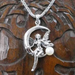 Elfe Schmuck Anhänger 925 Sterlingsilber Süßwasserperle