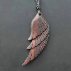 Engel Schmuck Holz Kettenanhänger Engelsflügel