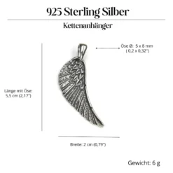 Engels Flügel Schmuck Anhänger aus Silber 925