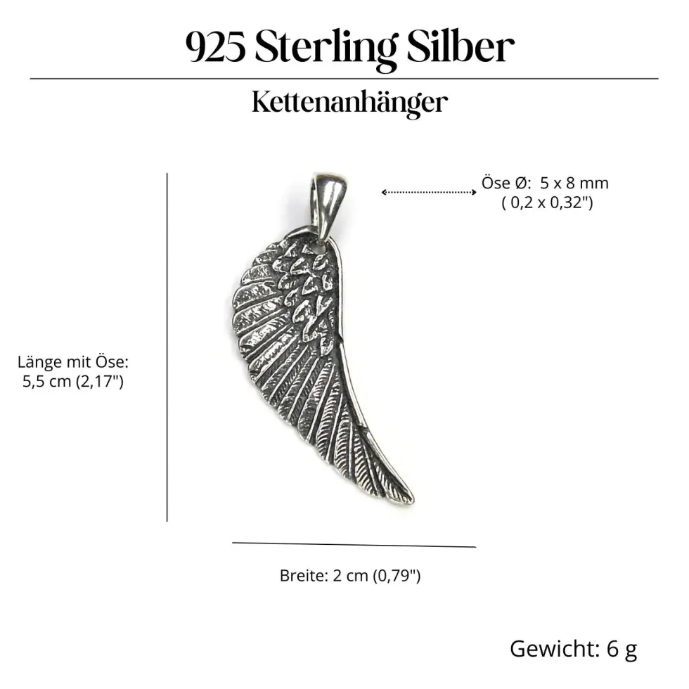 Engels Flügel Schmuck Anhänger aus Silber 925