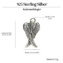 Engelsflügel Schmuck Anhänger aus Silber 925