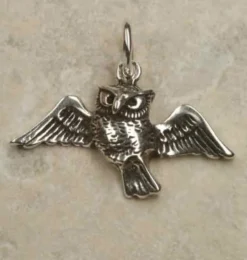 Eule fliegend Schmuck Kettenanhänger 925 Silber