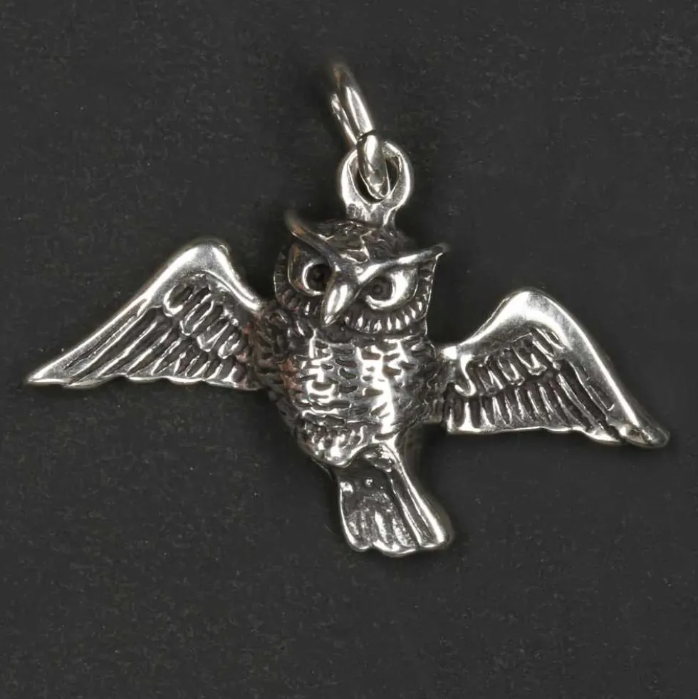 Eule fliegend Schmuck Kettenanhänger 925 Silber