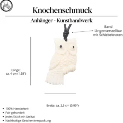 Eule Knochen Schmuck Anhänger