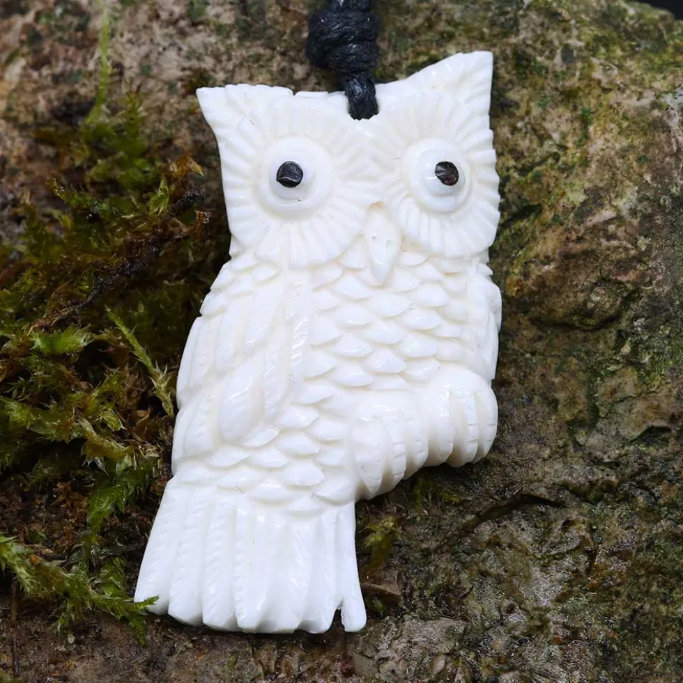 Eule Knochen Schmuck Anhänger