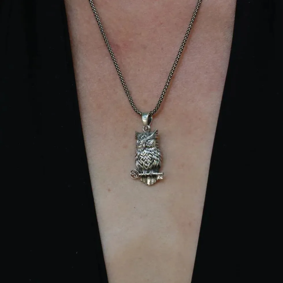 Eulen Anhänger Silber Eule Kelten Schmuck 925 Silber Kettenanhänger