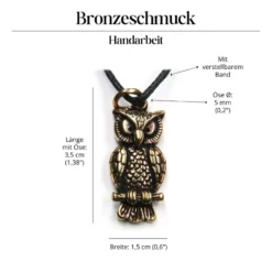 Eulen Anhänger Tier Schmuck Bronze Kettenanhänger Eule
