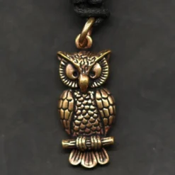 Eulen Anhänger Tier Schmuck Bronze Kettenanhänger Eule