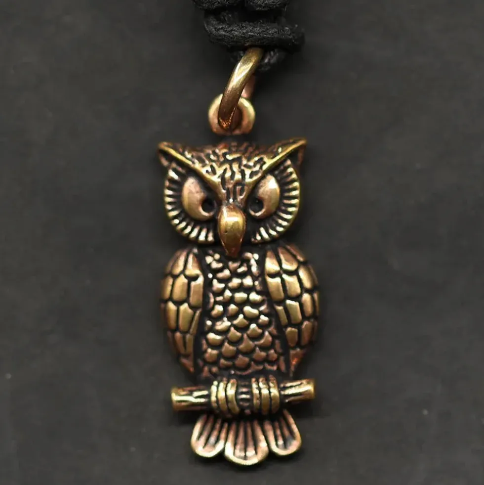 Eulen Anhänger Tier Schmuck Bronze Kettenanhänger Eule
