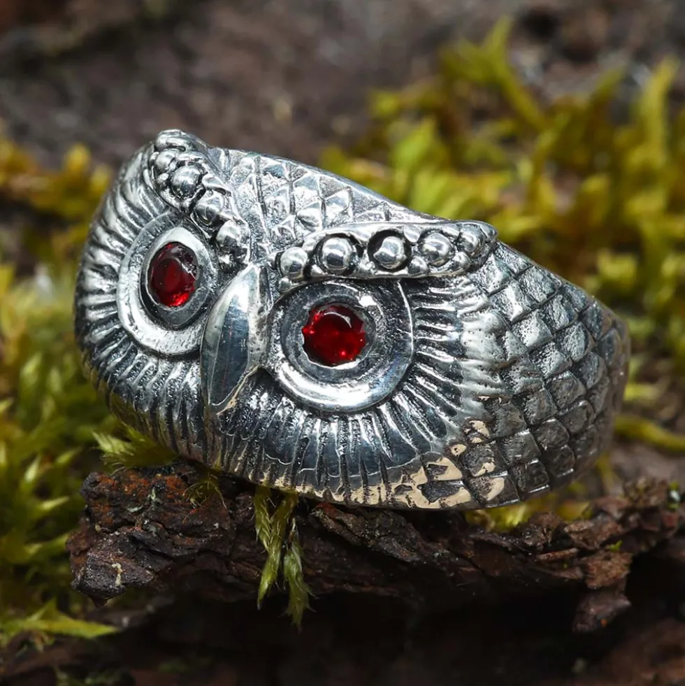 Eulen Ring Schmuck edel 925 Silber