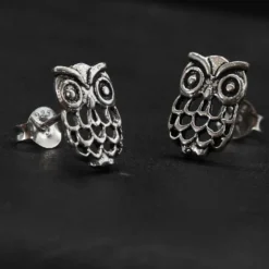 Eule Ohrstecker 925 Silber Ohrschmuck großer Ohrring