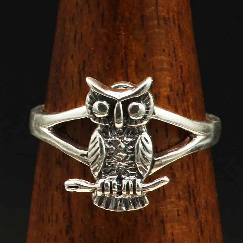 Eule Ring mit Fach Giftring Eulen Schmuck 925 Silber Damen