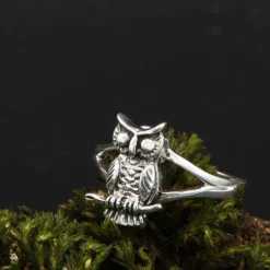 Eule Ring mit Fach Giftring Eulen Schmuck 925 Silber Damen
