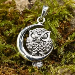 Eule Schmuck Anhänger Silber 925/000 Eule im Mond