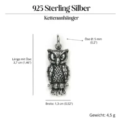 Eule Schmuck Anhänger 925 Silber Tiersymbol