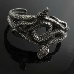 Exklusive Schlangen Armreif Sterlingsilber Ø 6cm 925 Silber