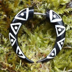 Fakepiercing Horn verziert Ohrschmuck (Paar)