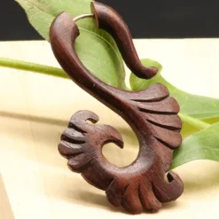 Fakepiercing Tantra Holz Ohrschmuck Holzschmuck (Paar)