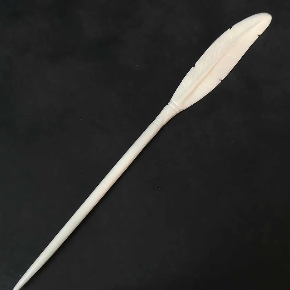 Feder Haarnadel Haarstab Knochenschmuck Haarschmuck