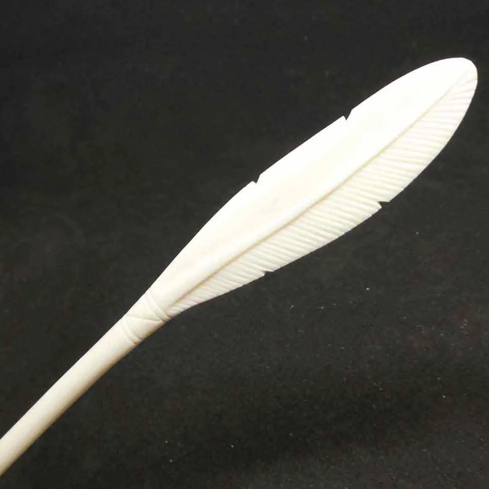 Feder Haarnadel Haarstab Knochenschmuck Haarschmuck