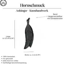 Feder Hornschmuck Anhänger Kette