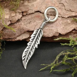 Feder Kettenanhänger Schmuck Sterling 925 Silber Anhänger
