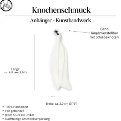 Feder Schmuck Anhänger aus Knochen Kette handgefertigt