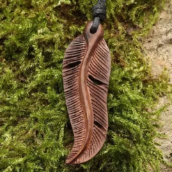 Feder Schmuck Holz Anhänger Schmuck handgefertigt