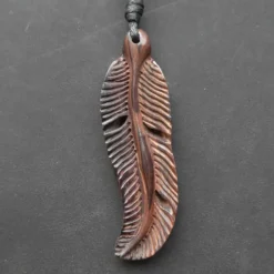 Feder Schmuck Holz Anhänger Schmuck handgefertigt