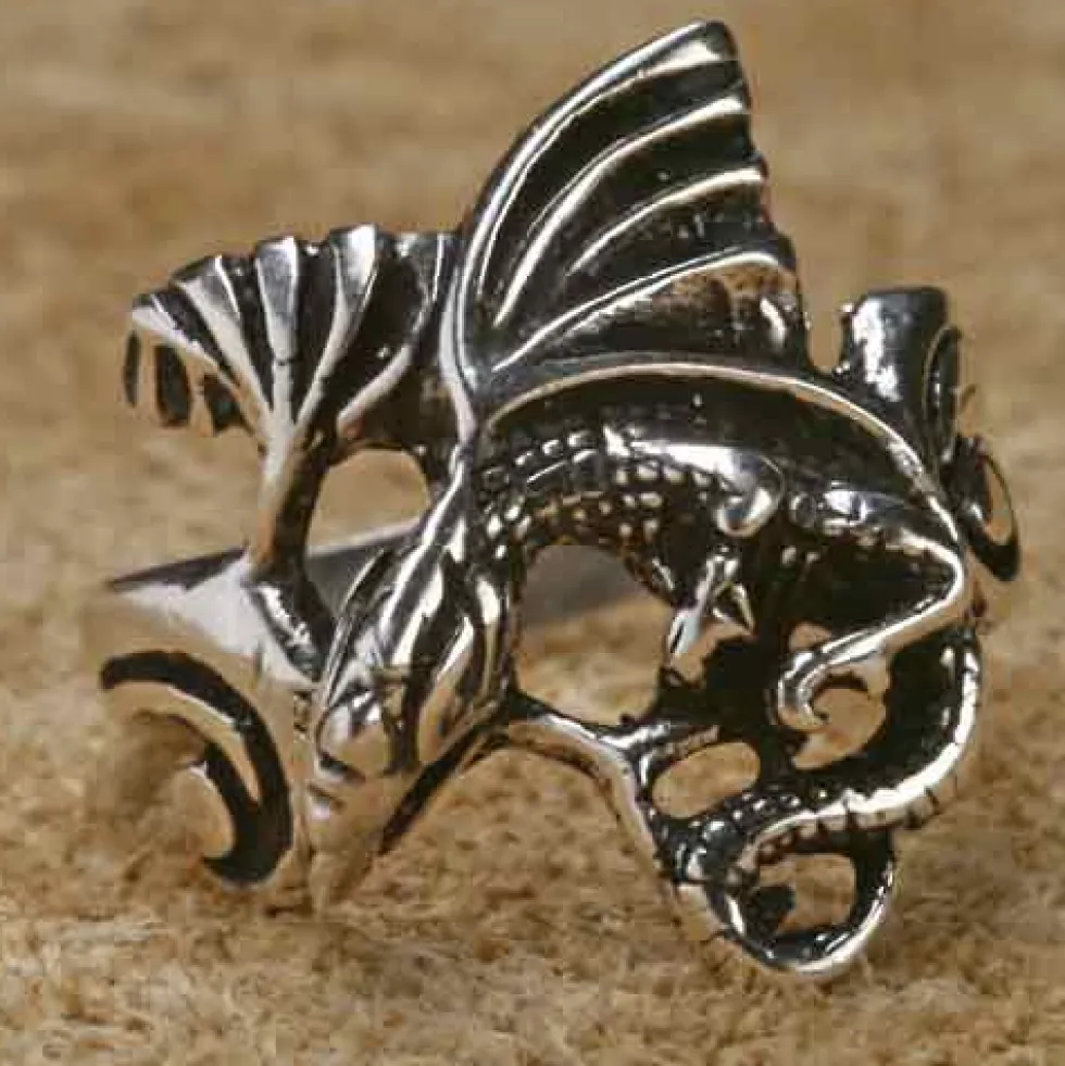 Feiner Drachen Ring Schmuck 925 Silbering Fantasy