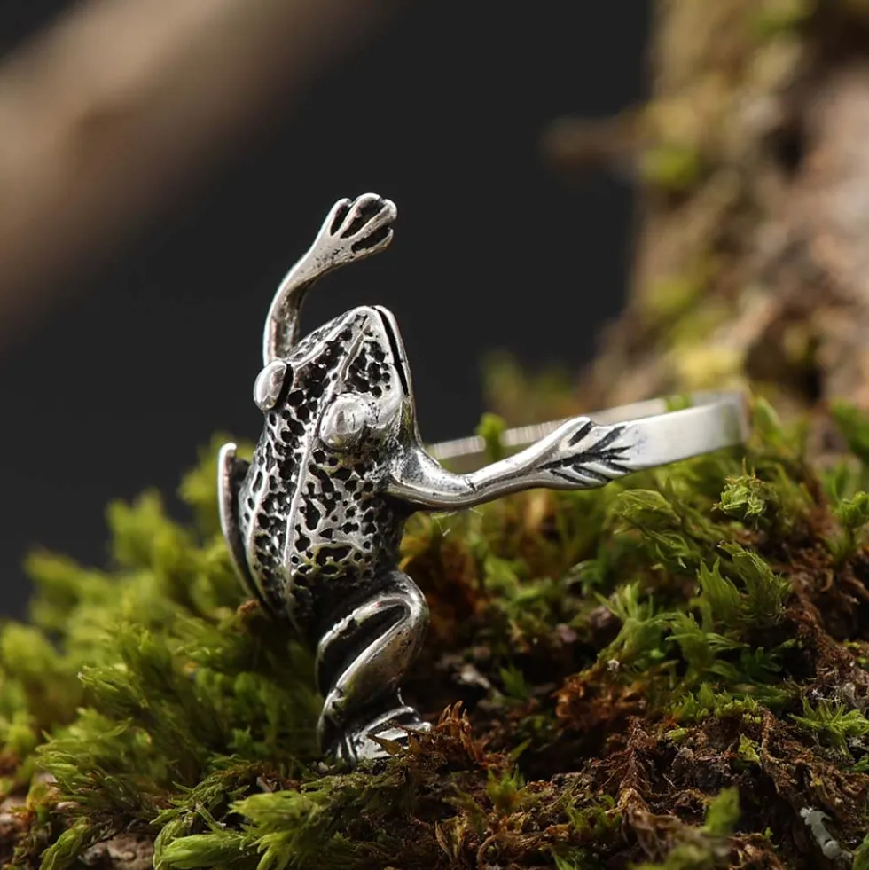 Feiner Frosch Ring Silber Schmuck Silbering 925 Silber