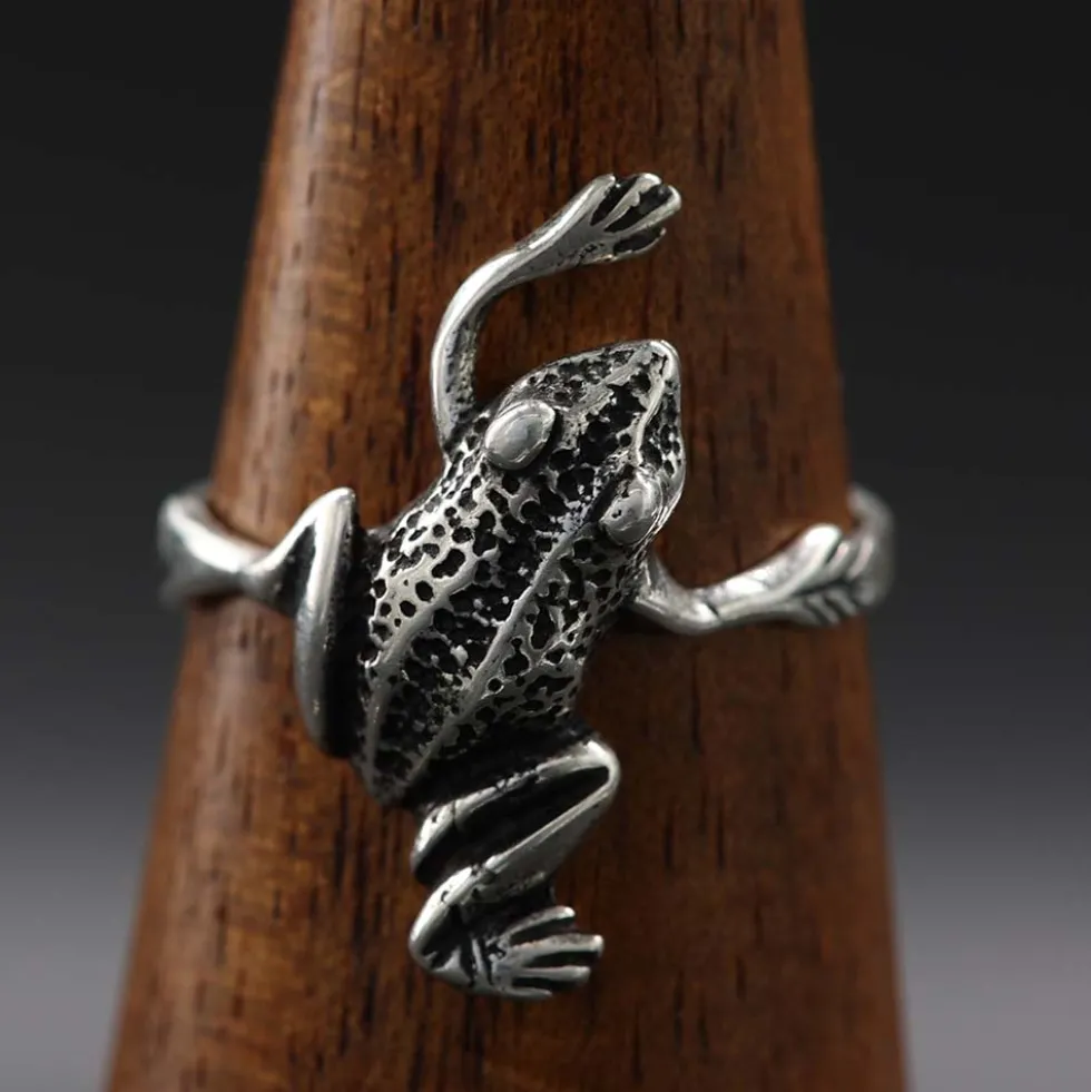 Feiner Frosch Ring Silber Schmuck Silbering 925 Silber