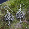 Feiner Lebensbaum Silber Einhänger Ohrschmuck Kelten Knoten 925 Silber (Paar)