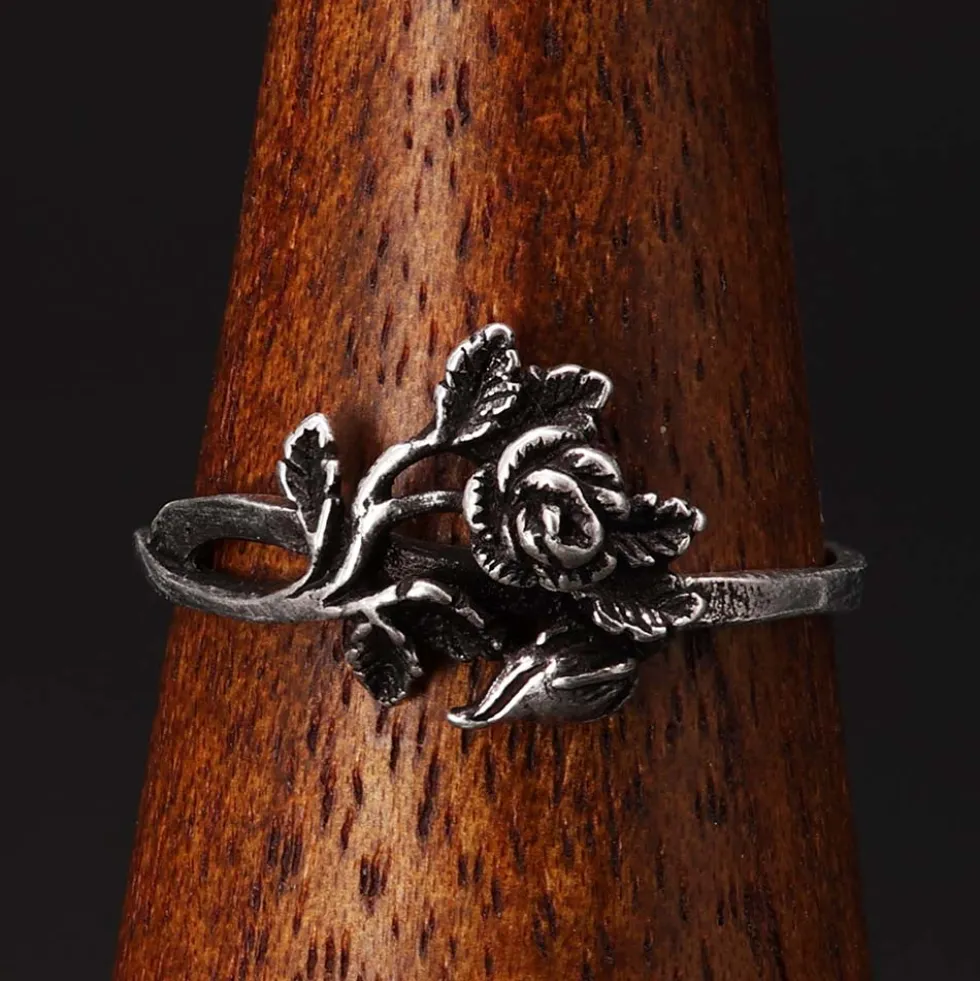 Feine Rose Ring Schmuck Silber Damen Kinder Frauen Silbering 925 Silber