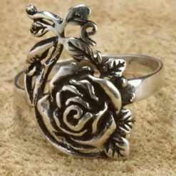 Feiner Rosen Ring Schmuck Silber Frauen Mädchen Damen Silbering 925 Silber