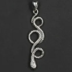 Feine Schlange Anhänger 925 Silber detailreich gearbeitet