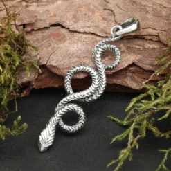 Feine Schlange Anhänger 925 Silber detailreich gearbeitet