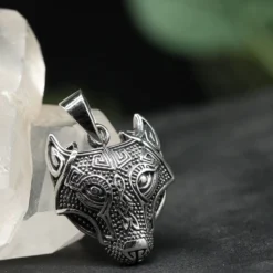 Fenrir Wolf Anhänger mystischer Fenris Kettenanhänger 925 Silber