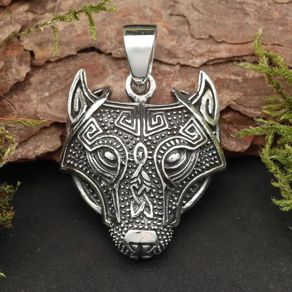 Fenrir Wolf Anhänger mystischer Fenris Kettenanhänger 925 Silber