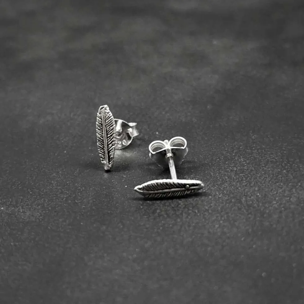 Filigrane Feder Ohrstecker 925 Silber Ohrschmuck