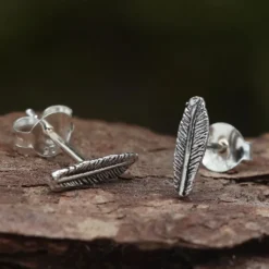 Filigrane Feder Ohrstecker 925 Silber Ohrschmuck