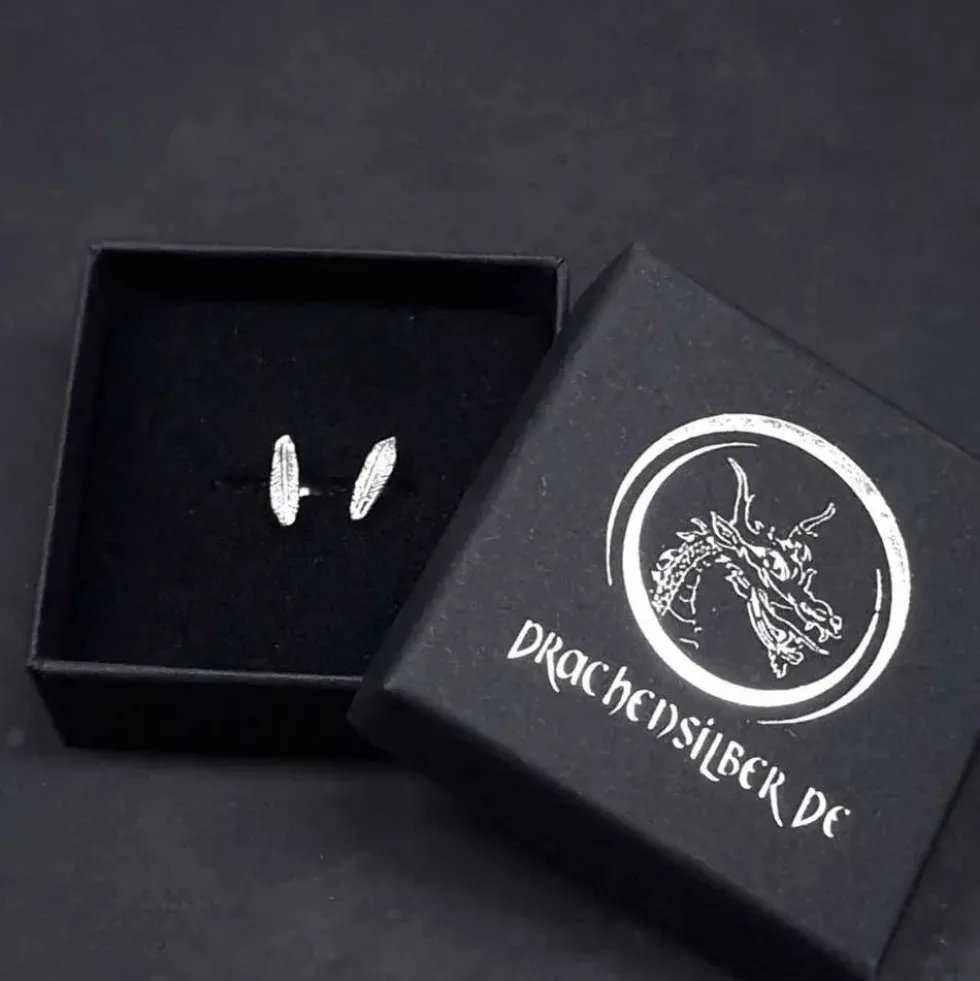 Filigrane Feder Ohrstecker 925 Silber Ohrschmuck