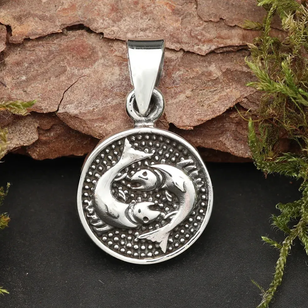 Fische Schmuck Astrologie Sternzeichen 925 Silber Anhänger Schmuck