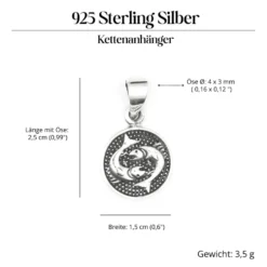 Fische Schmuck Astrologie Sternzeichen 925 Silber Anhänger Schmuck