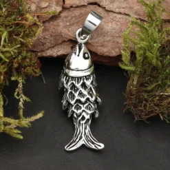 Fisch Schmuck Kettenanhänger 925 Silber Backfisch