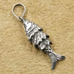 Fisch Schmuck Kettenanhänger 925 Silber Backfisch