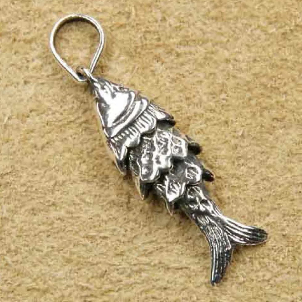 Fisch Schmuck Kettenanhänger 925 Silber Backfisch