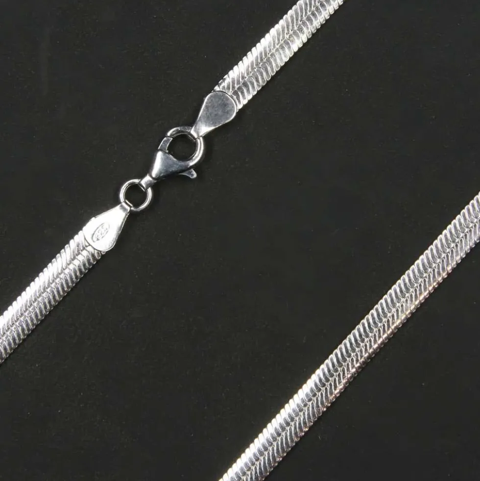 Flache Schlangenkette Silber 4mm Silberkette 925 Silber